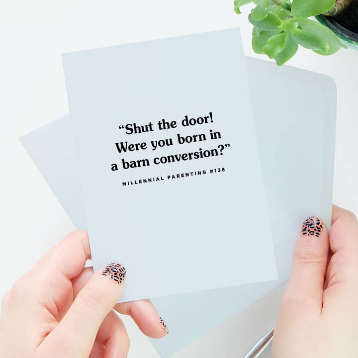 Paper Plane – wholesale Everyday greeting card – Were You Born In A Barn Conversion - Funny Parent Card1