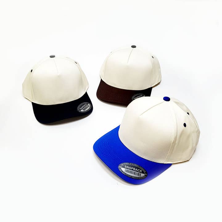 Funteze - Wholesale Baseball Cap - Unisex - Tan Color Base Two Tone Snapback Hat