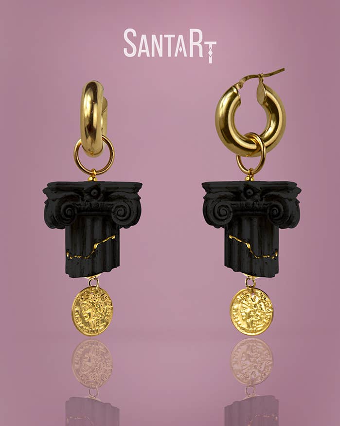 Santart - Wholesale Dangle Earrings - Black Capitello earrings1