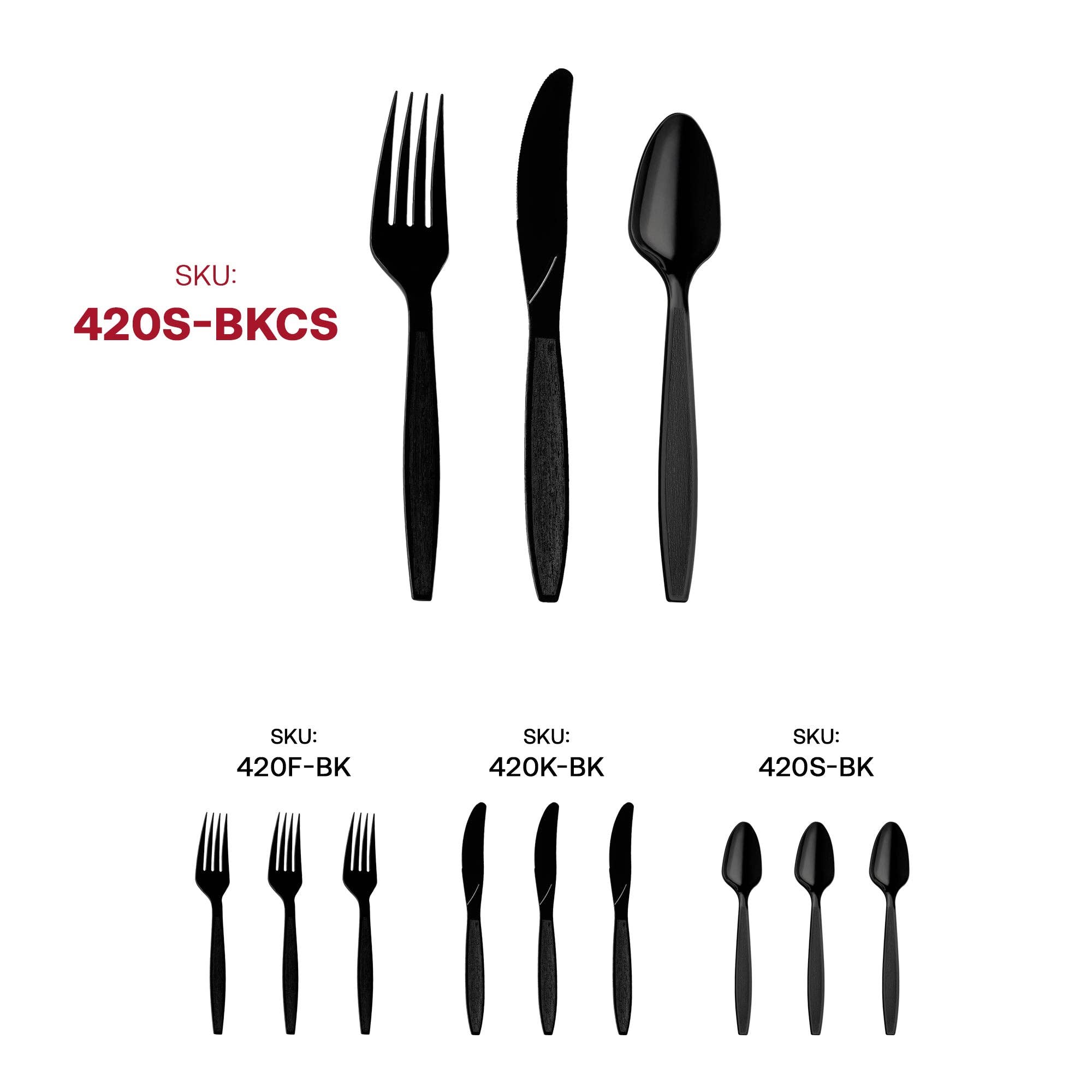 Smarty had a Party - Wholesale Assorted Cutlery Set - Black Disposable Plastic Cutlery Set - 1000 Guests4