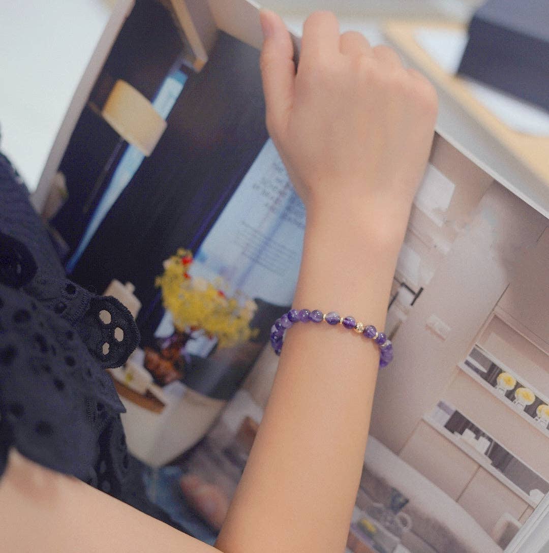 Moon Rituals - Wholesale Beaded Bracelet - 14K Gold AAAAA Grade Chevron Amethyst Bracelet - Your Path to Stress Relief and Inner Healing - Gift for Stress Relief, Christmas Crystal Gift4