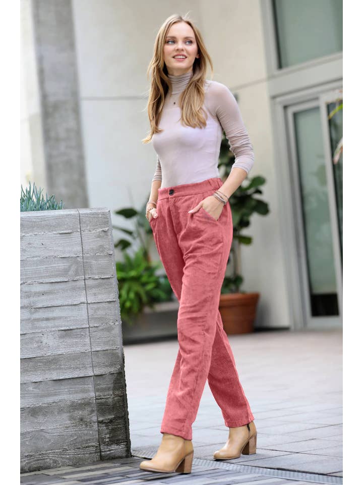 42POPS - Wholesale Pants - Women's - ,,....HIGH RISE CORDUROY PANTS WITH POCKETS