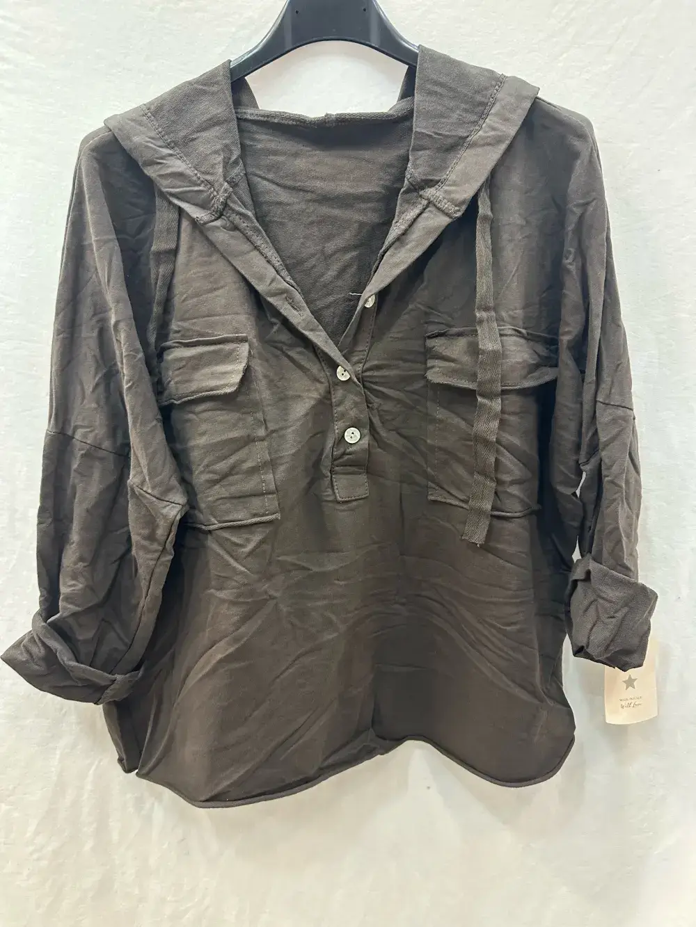 Mimi & Gogo - Wholesale Hoodie - Dames - Mimi & Gogo katoenen hoodie met zakken en knoopsluiting22