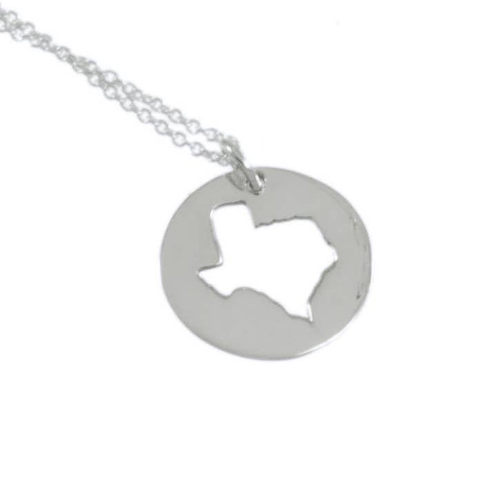 State Map Cut Out Necklace for wholesale by Plata