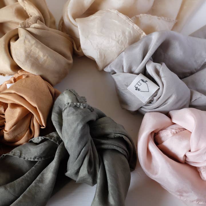 Eloise et moi - Wholesale Scarf - Women's - Hand Dyed 100% Silk Scarves Neutral Earthy tones11