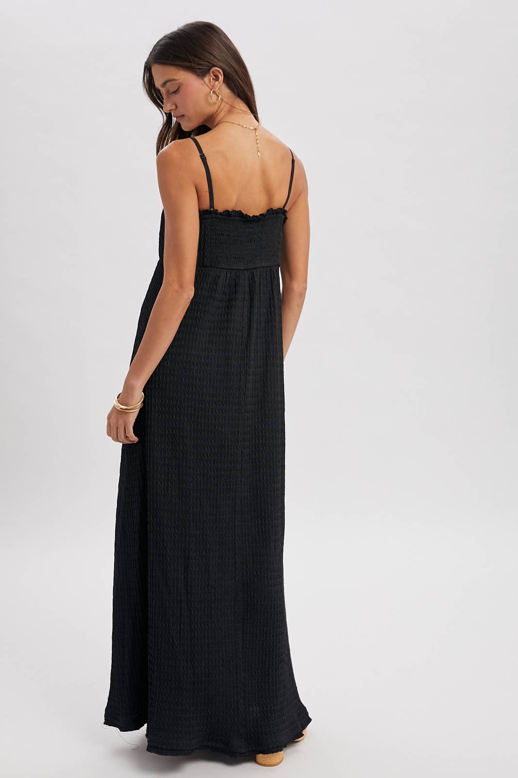 Wishlist Apparel - Wholesale Dress - Women's - TEXTURED TIE-FRONT MAXI DRESS / WL25-1171210