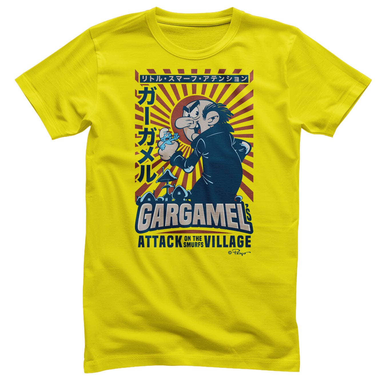 Hybris Production AB - Wholesale Screen Printed T-Shirt - Unisex - Gargamel - Attack Of The Smurfs Village T-Shirt4