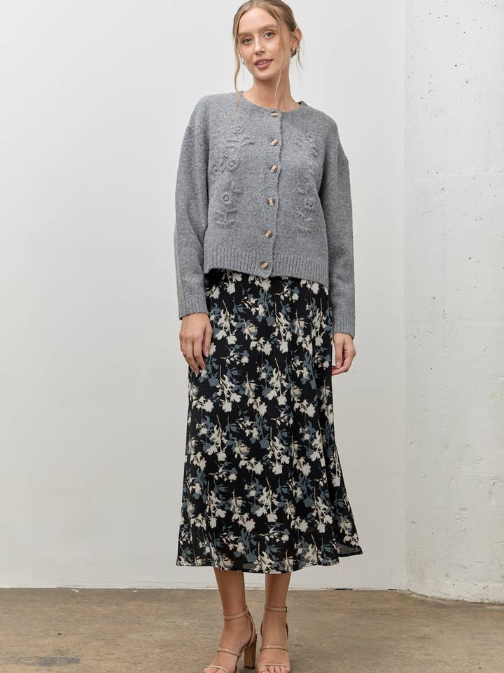 3D BLOMSTER SWEATER CARDIGAN for engroshandel hos Polagram by Wellmade USA