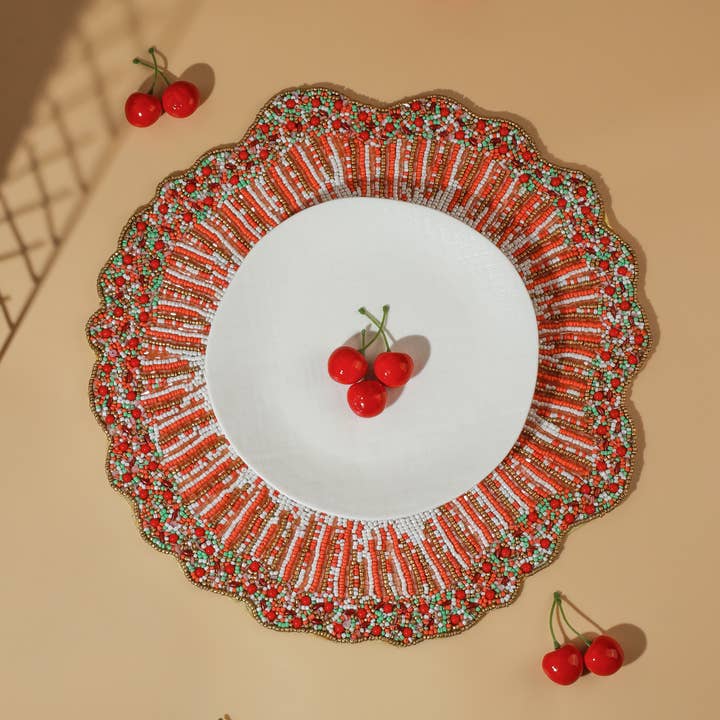 Tiramisu - Wholesale Placemat - The "Citrus Sunburst" Beaded Placemat1