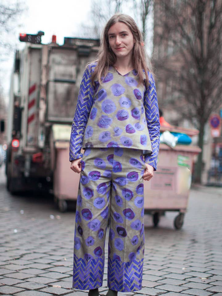 beige lila culottes med prickar för wholesale av Clara Kaesdorf