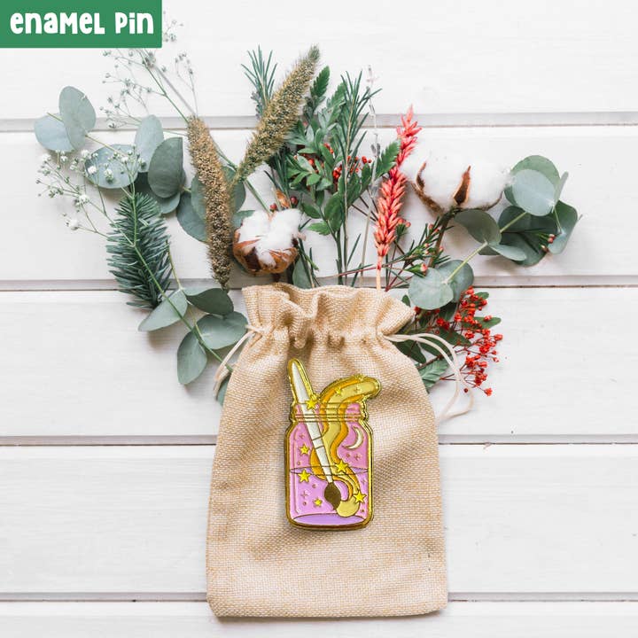 Neha Lee Designs - Wholesale Lapel Pin/Button - Magic Potion Paintbrush Enamel Pin, Gift for Creative Minds7