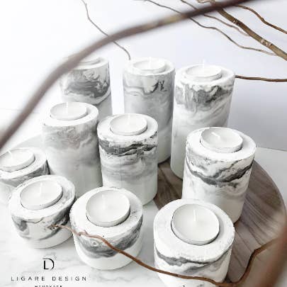 Candelabro de hormigón Tealight, regalo de boda personalizado C para venta al por mayor de mARTaart