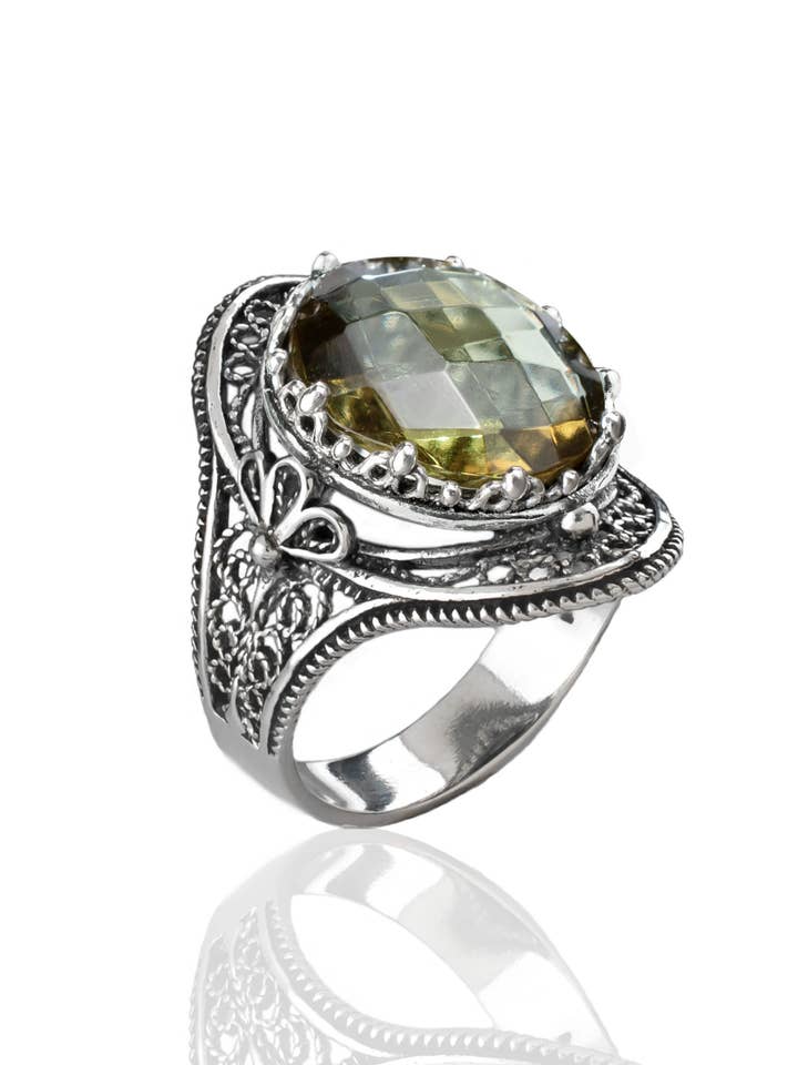 Art Alexandrite Gemstone Woman Sterling Silver Ring for wholesale by Filigranist Jewelry