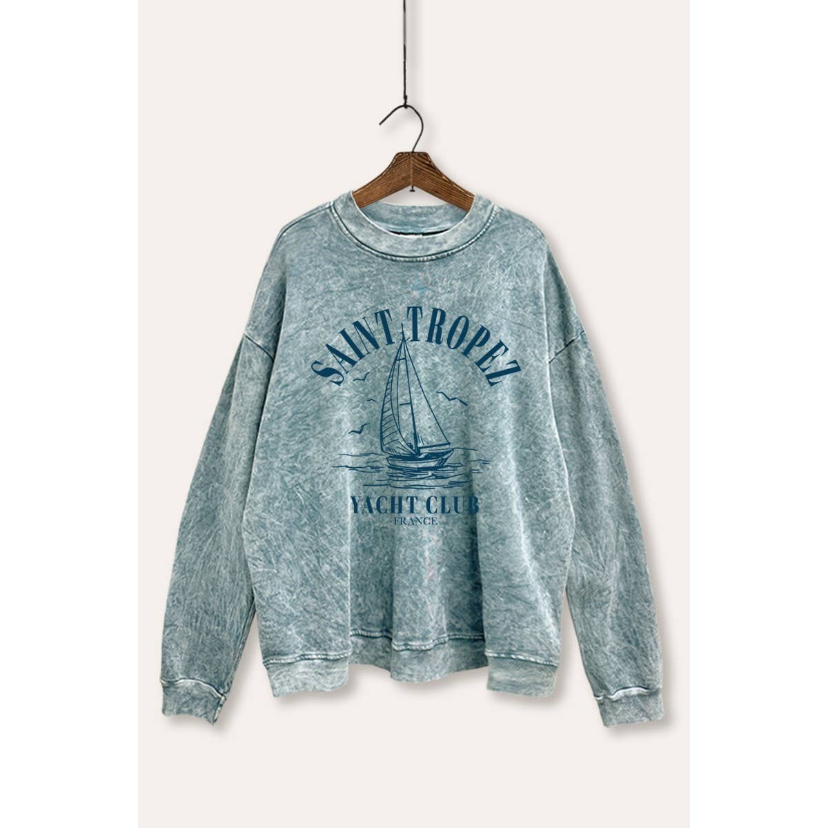 STARCHIS - Wholesale T-Shirt (Graphic) - Women's - SAINT TROPEZ YACHT CLUB MINERAL WASH SWEATSHIRT1