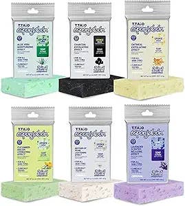 Innovarix - Wholesale Bar Soap - T.Taio Soap Sponge bar Variety 6 Pack - Shower Scrubber