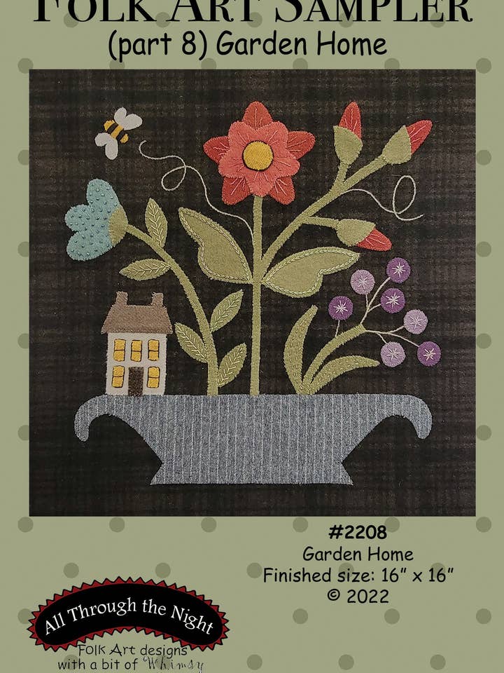 #2208 Folk Art Sampler-Garden Home for wholesale by All Through The Night
