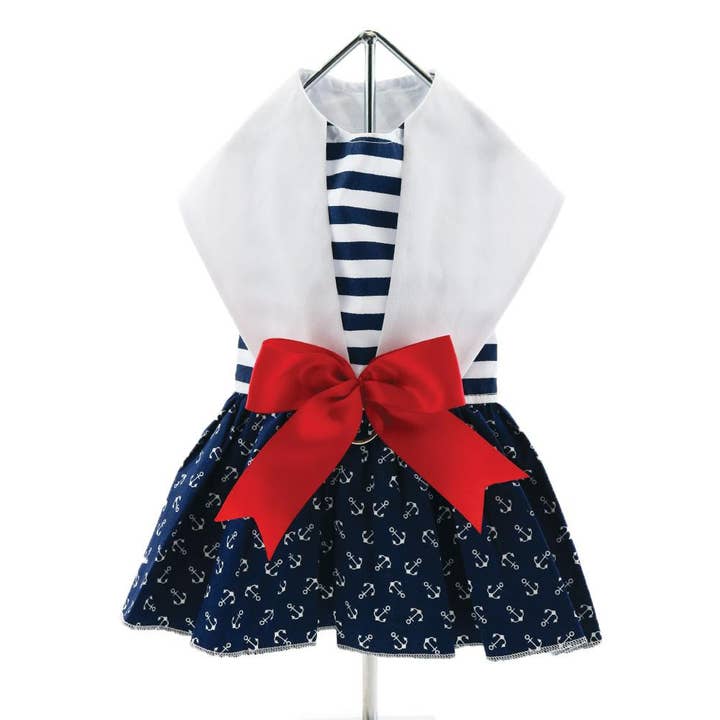 Nautisk hundklänning med matchande koppel för wholesale av Doggie Design