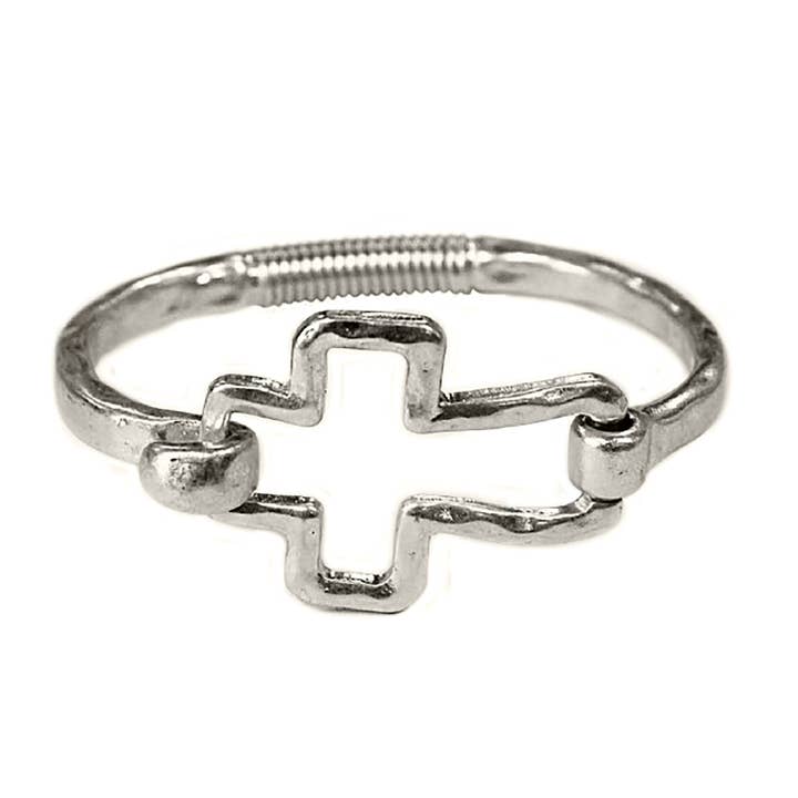 NY Jewelry House - Wholesale Bangle Bracelet - Hammered Cross Hinge Bangle