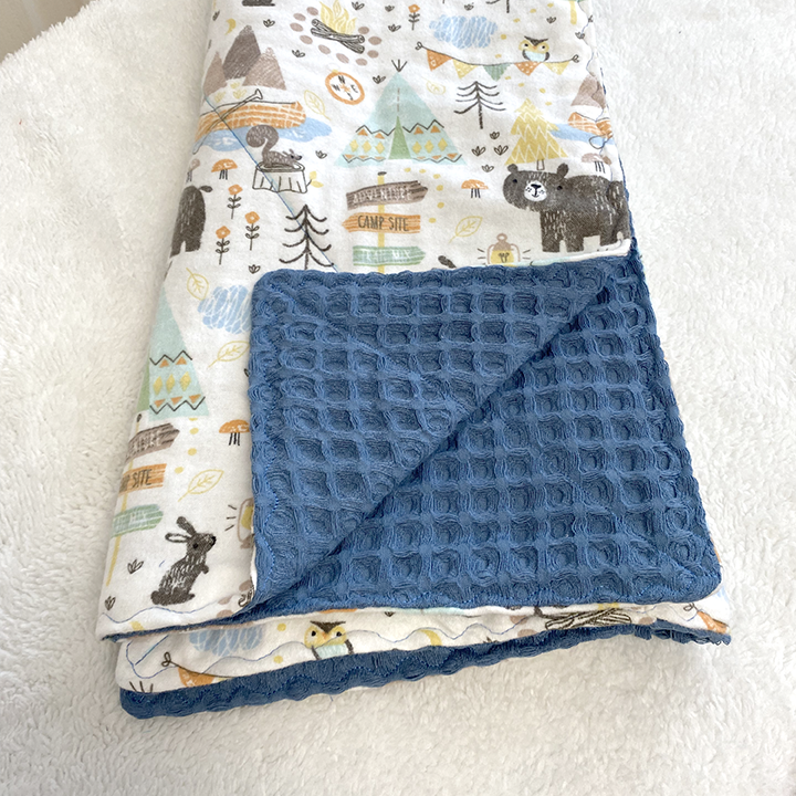 Wetona’s Handmade - Wholesale Bedding Blanket - Kids & Baby - Camping Bear Waffle Blanket1