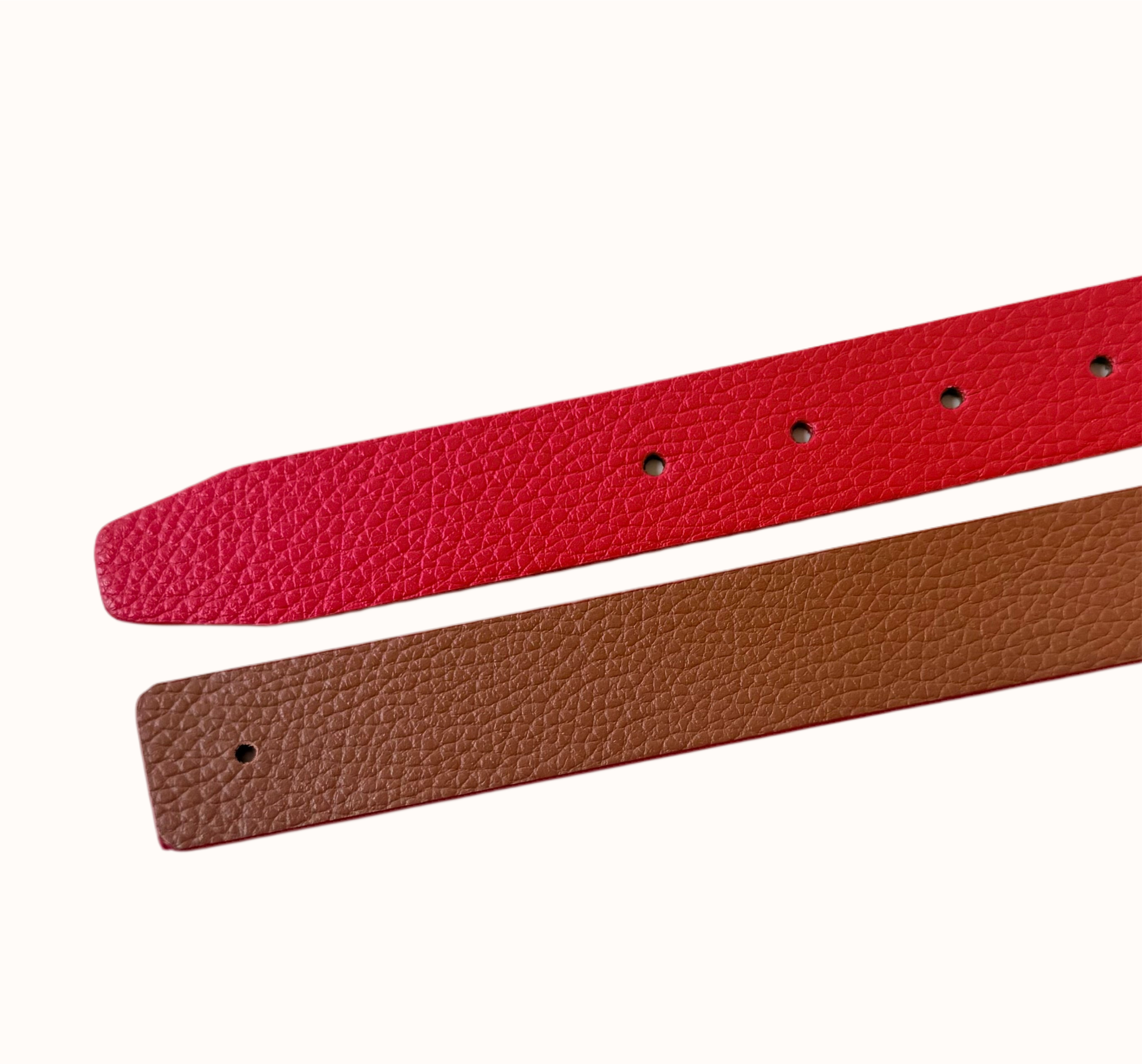 Cesoli - Wholesale Belt - Women's - Maraschino & Biscotti Reversible Leather Belt | 3cm0