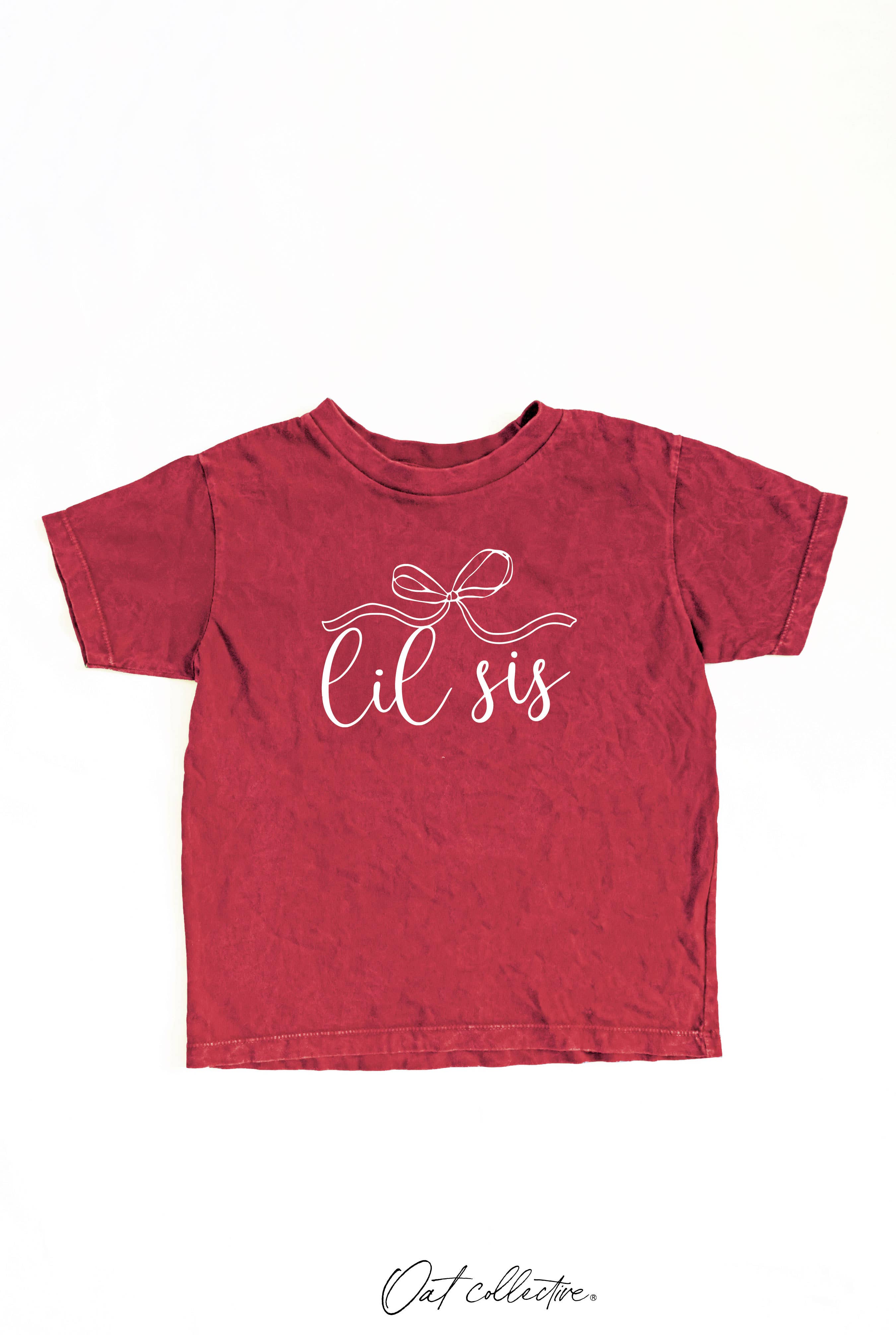 OAT COLLECTIVE - Wholesale Screen Printed T-Shirt - Kids - LIL SIS Toddler Washed Graphic Top8