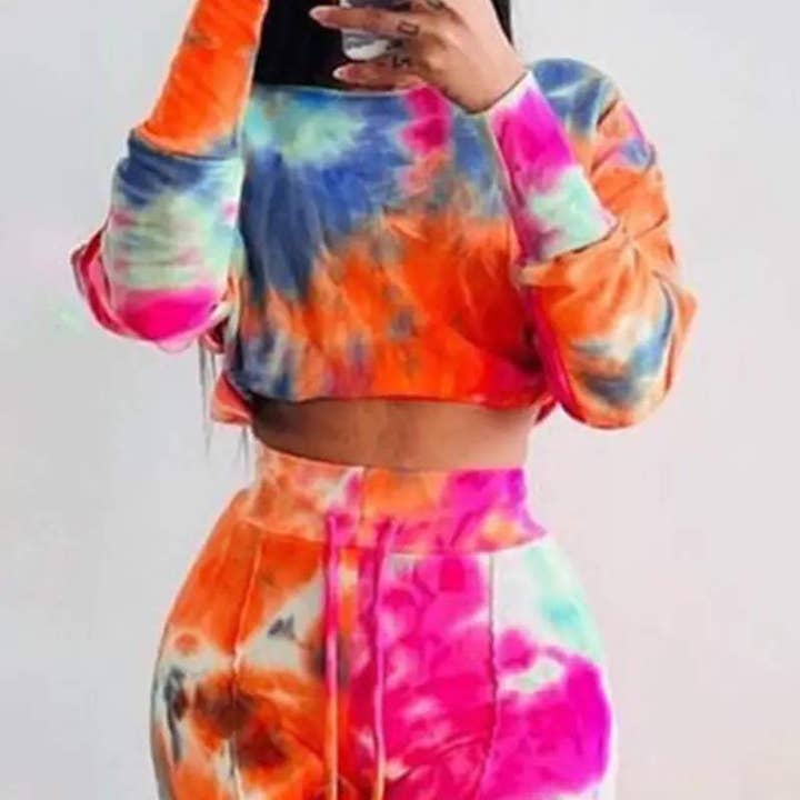 tie dye print top drawstring flared pants set and other Purchase Wholesale tie dye lounge set. Free Returns & Net 60 Terms on Faire trending on Faire.