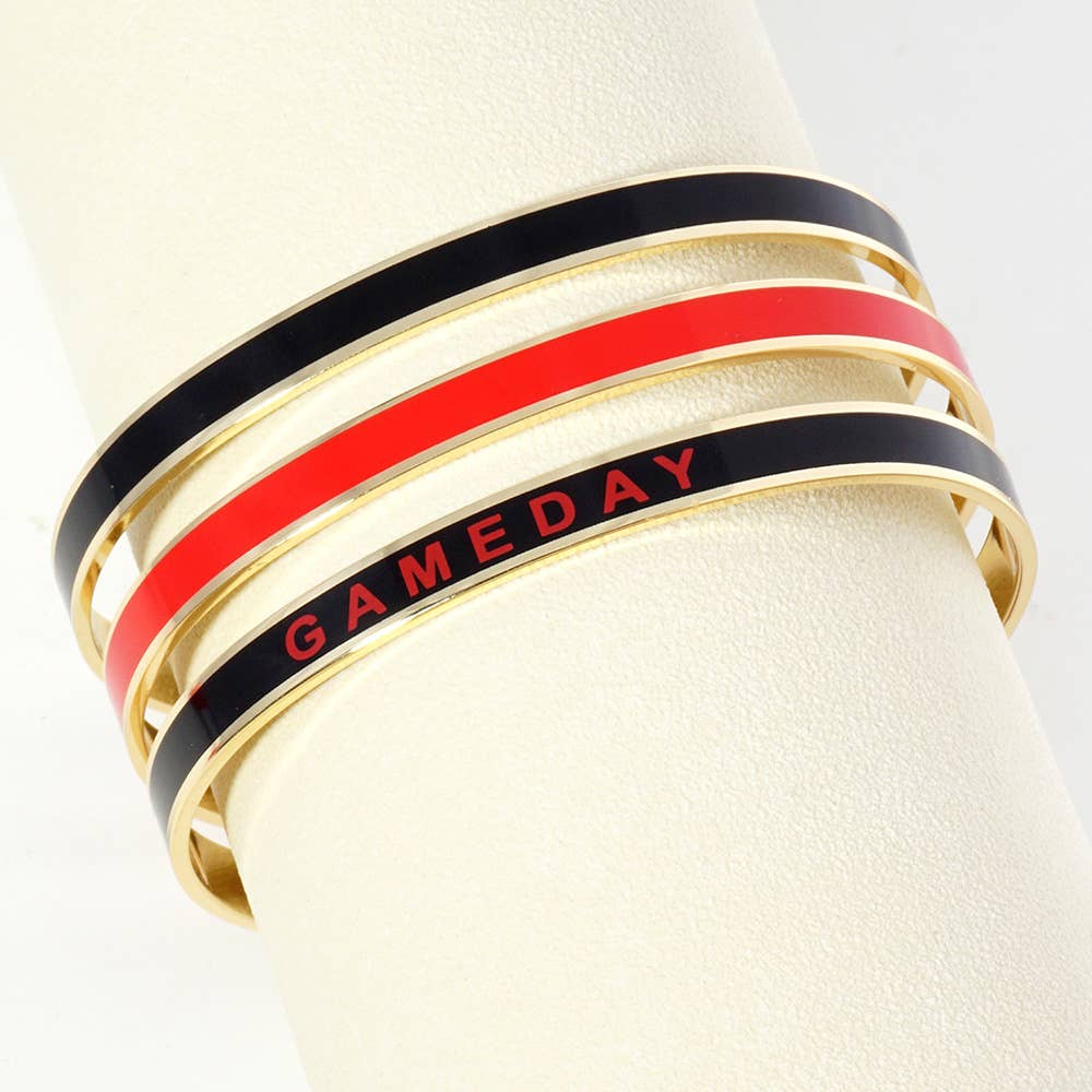 Sensibling Corp. – wholesale Manschettarmband – Guldpläterat GAMEDAY-meddelande emaljarmband4