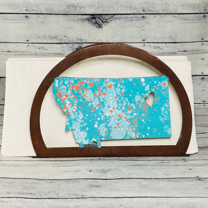 Porte-serviettes State Heart pour la vente par Cut-n-rust LLC