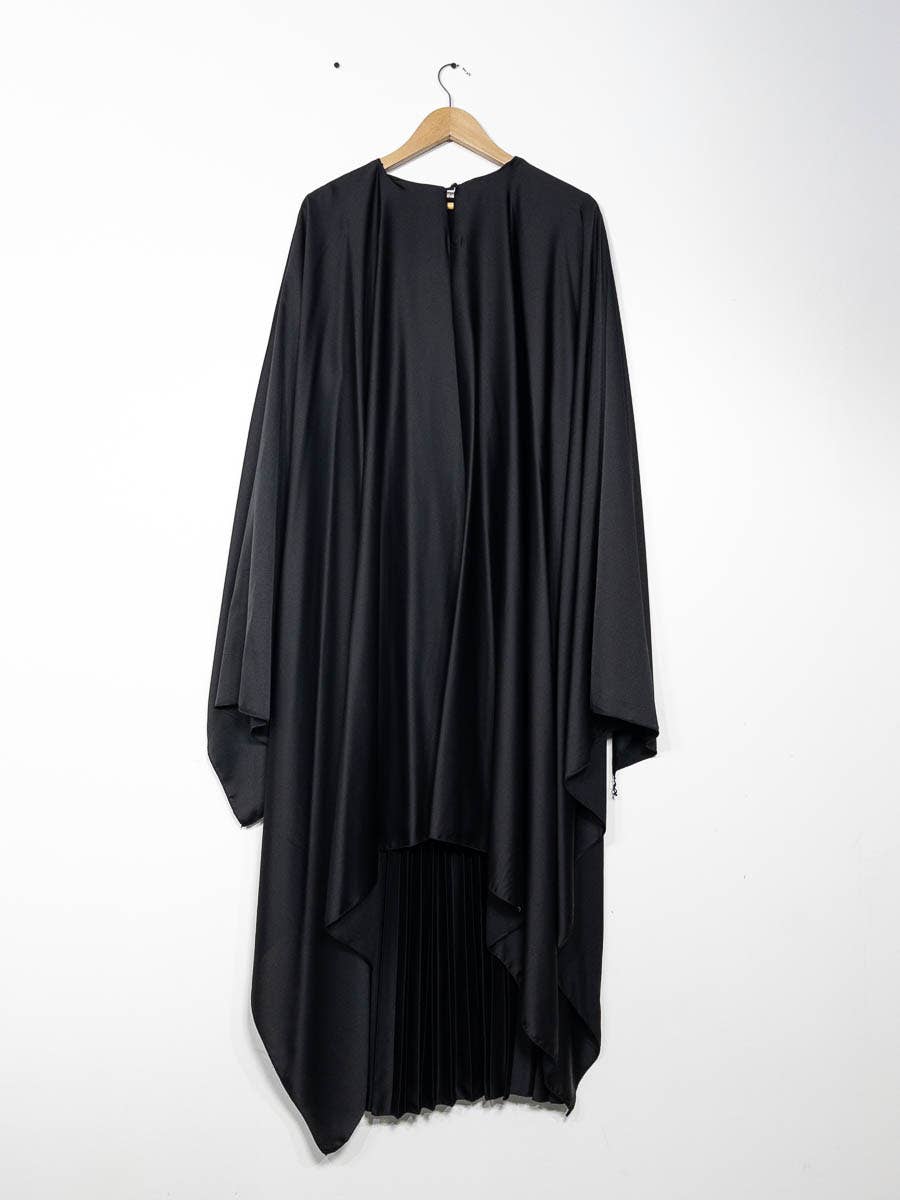 IDEAL OUTFIT - Vente Robe – femme - Abaya fluide plissée avec cape intégrée en satin ref:Y10212