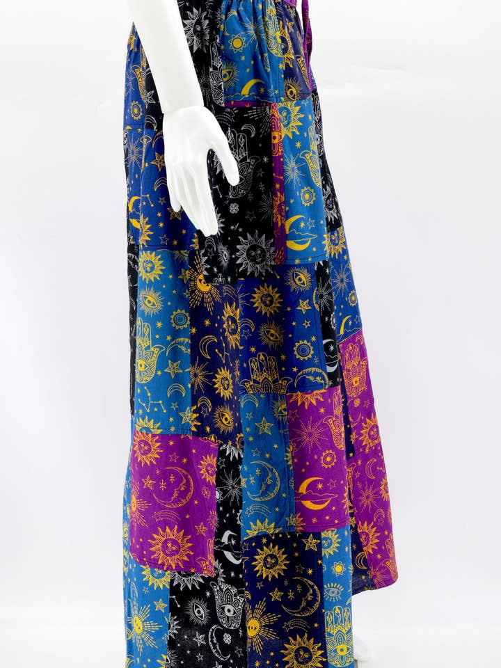 Himalaya Handmade - Wholesale Pants – Women's - Cotton Hippie Handmade Harem Patchwork Celestial Print Wide Leg Bohemian Trousers9