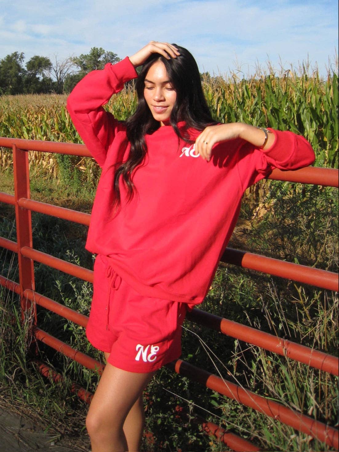 Red NE Good Life Core Sweatshirt for wholesale on Faire24