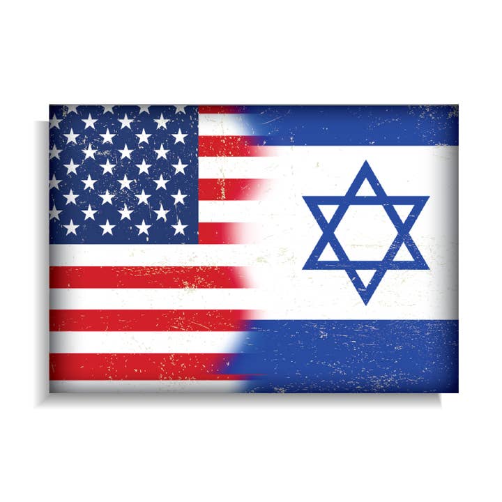 Magnet: We Stand With Israel Flag for wholesale by BetterMagnets.com by Design Studio 88 Inc