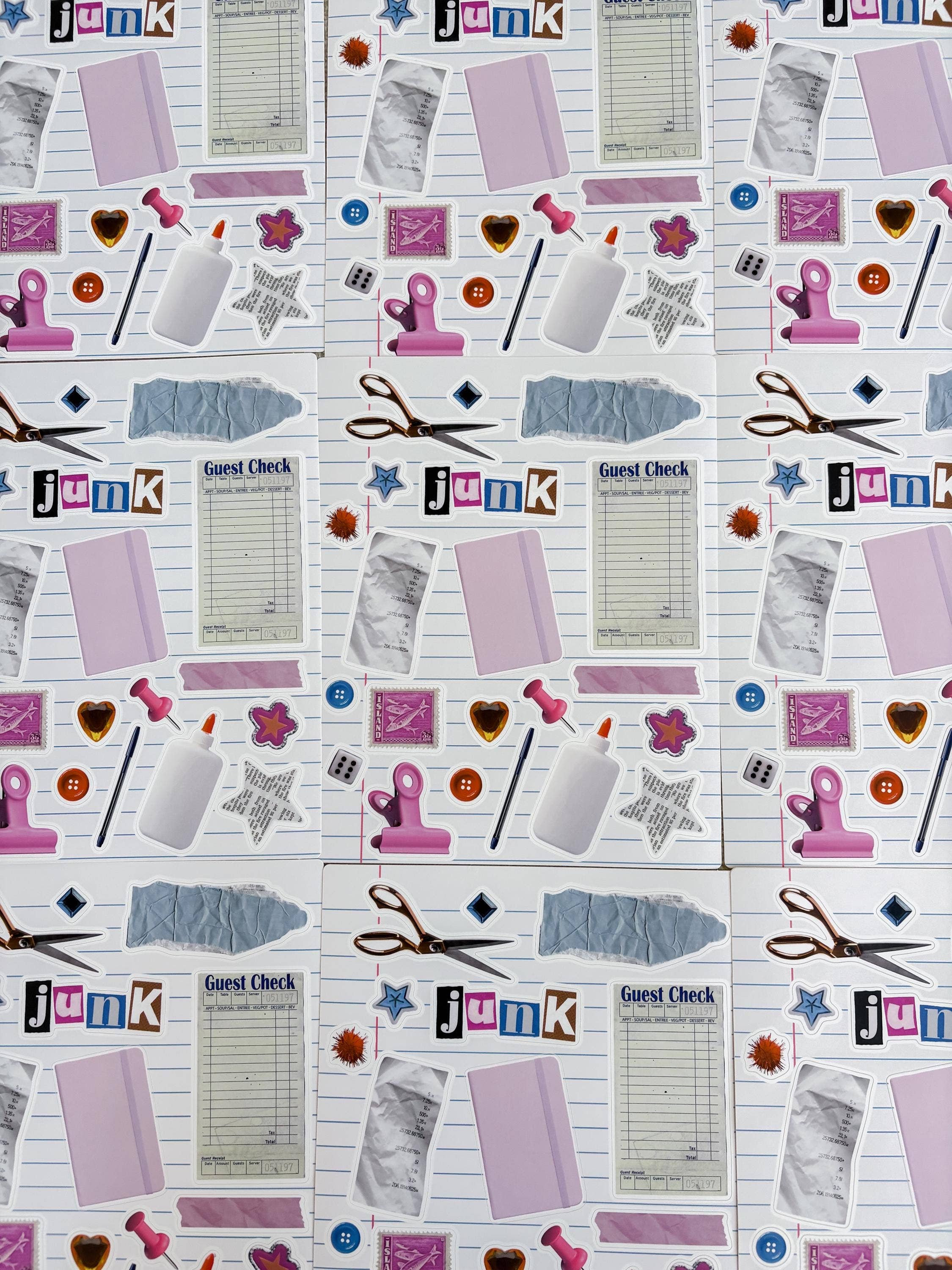 ReggieDesignCo - Wholesale Sticker - Junk Journal 8x10 Sticker Sheet4