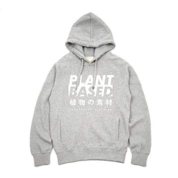 Plant Based Kanji Hoodie - Grey for wholesale by Plant Faced Clothing
