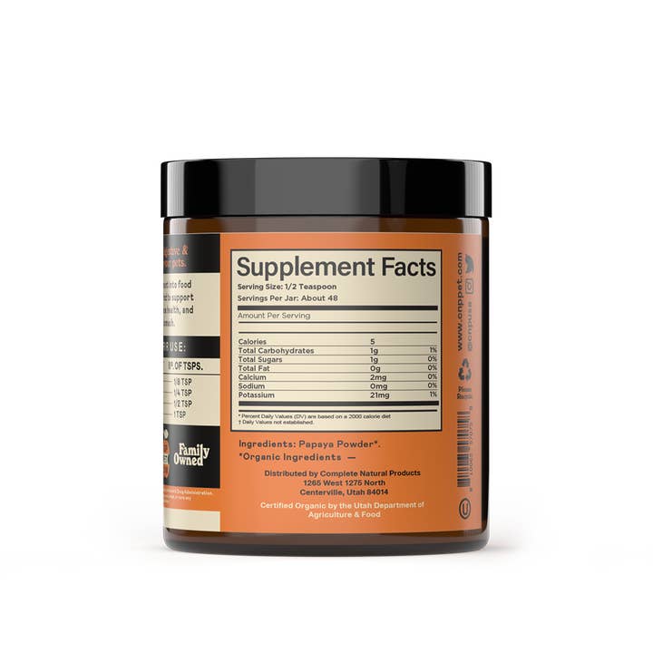 Complete Natural Products - Wholesale Voedingssupplementen voor huisdieren - Kat/Hond - Biologisch papajapoeder voor honden, katten en huisdieren1