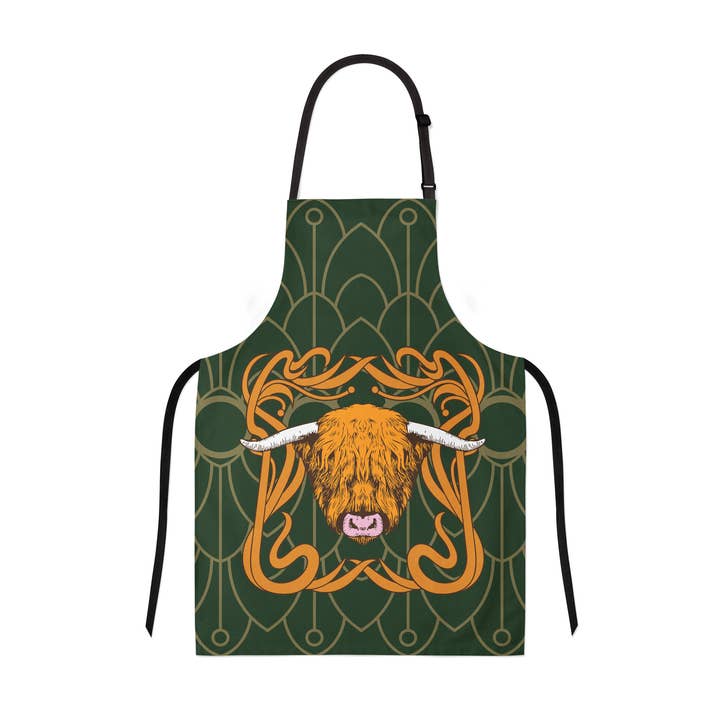 Art Nouveau Cow Apron for wholesale by Brave Scottish Gifts