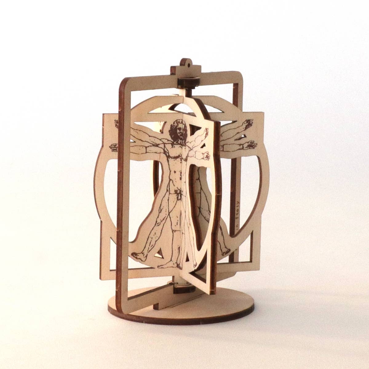 Dahimo - Wholesale DIY Craft Kit - Da Vinci Vitruvian Man on Rotating Frame - Wooden Model Kit1