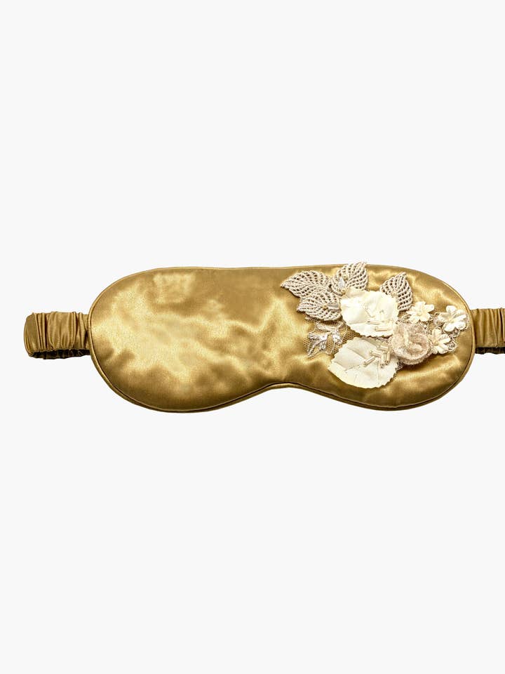 Masques pour les yeux en soie florale 3D Gold pour la vente par NARCES