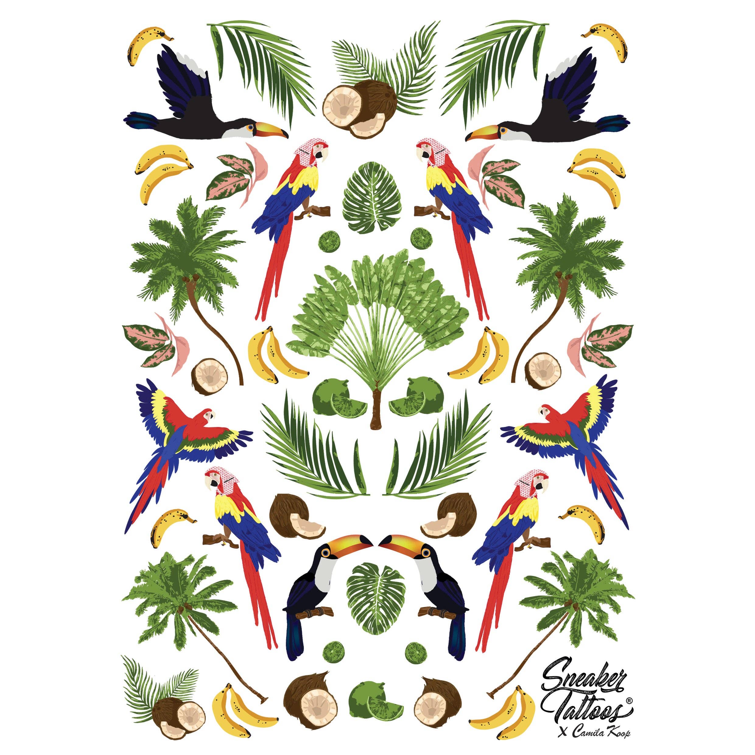 Cestlavic - Vente Tatouages temporaires - Tatouages de baskets île tropicale®1