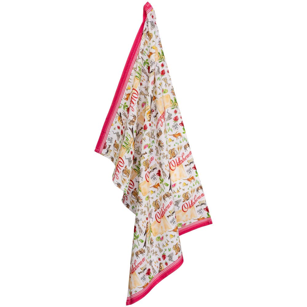 Boston International - Wholesale Tea Towel - OK Oklahoma State Collection 28" Cotton Tea Towels Set Of 21