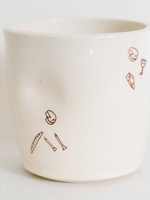 Handmade Girl Dinner Squeeze Cup for wholesale by Cup Half Full Ceramics