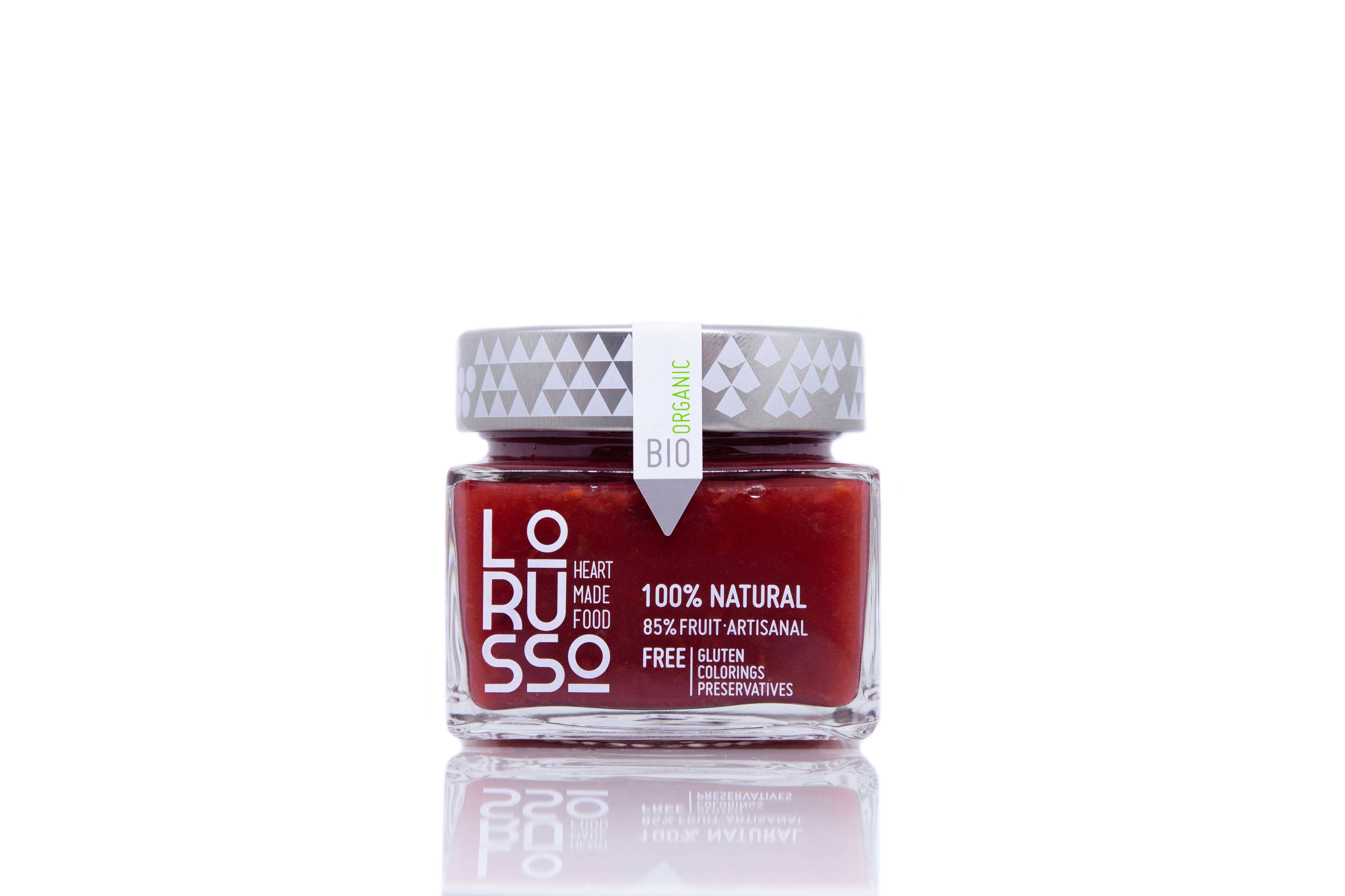 LoRUSSo - Wholesale Jam/Jelly - Organic artisanal raspberry jam 85% fruit - 305g2
