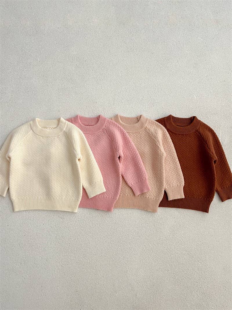 MyKids-USA® - Wholesale Knit Sweater - Baby - Baby Girl 4 Colors Solid Knitting Sweater Round Collar Pullover4