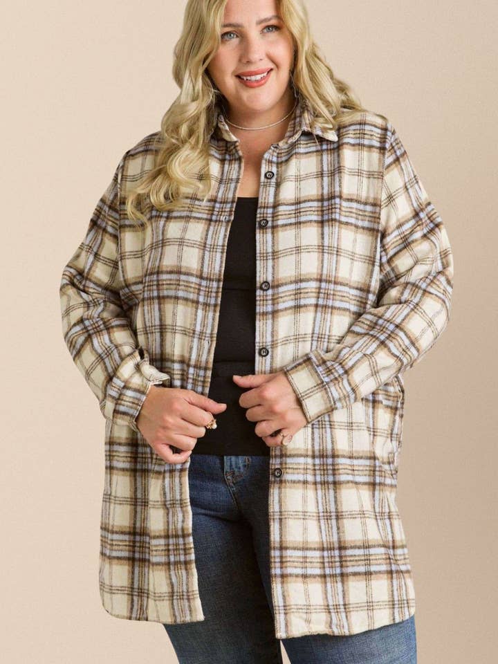 VESTE EN FLANELLE LEJ2587FX-GRANDE TAILLE pour la vente par Madelyn