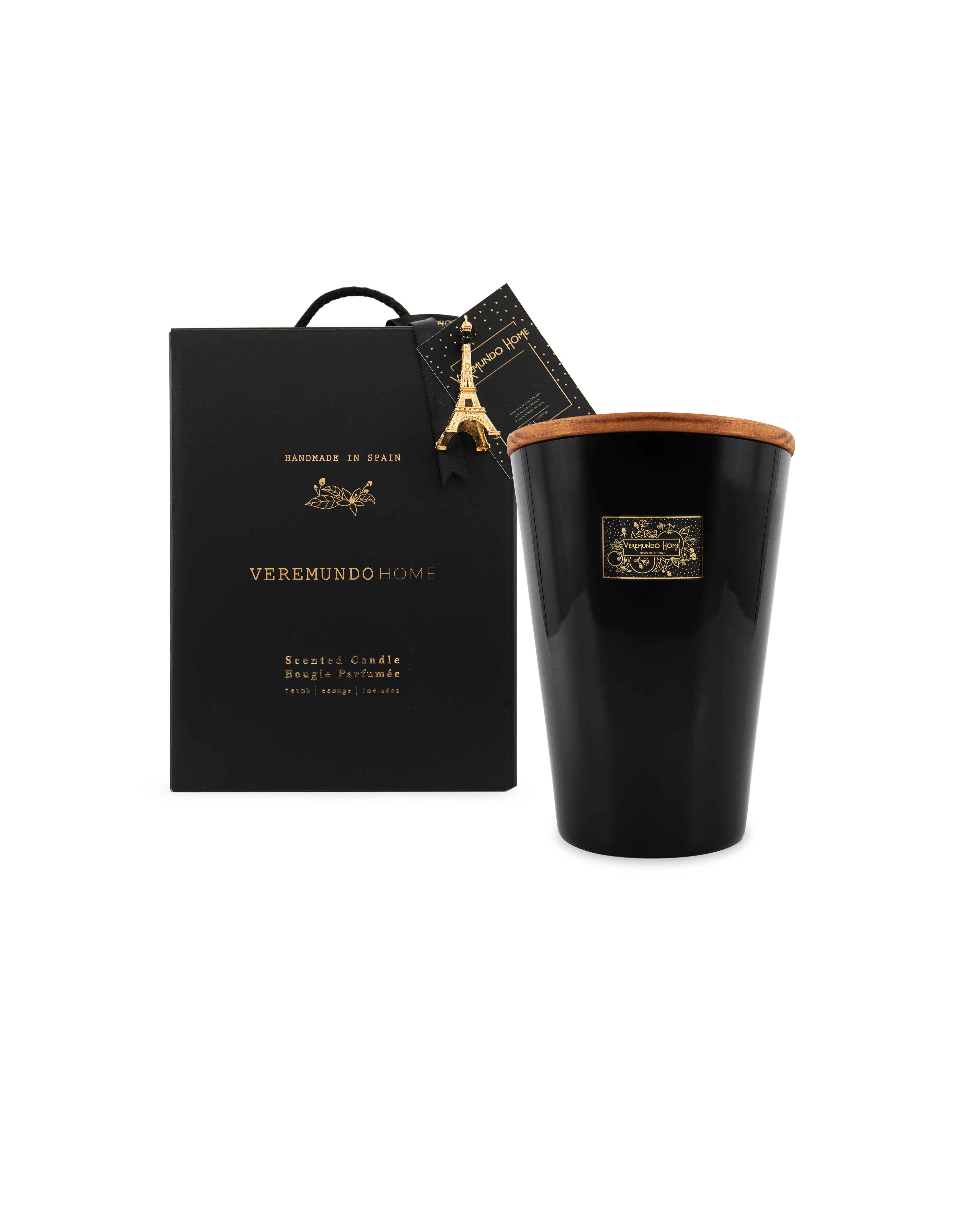 Veremundo Home - Wholesale Jar/Filled Candle - Paris Scented Candle CONICAL - BLACK DESIGN5