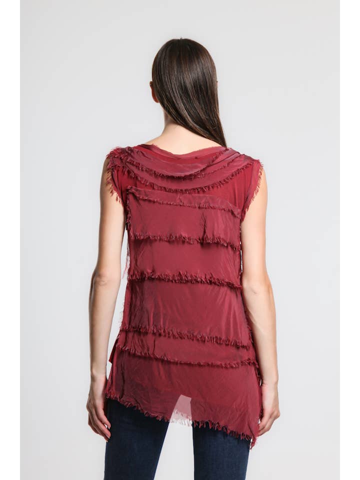 TINA Stephens Italy/Tees By Tina - Wholesale Blouse - Women's - Arianna Silk Ruffle Top (BT205)35