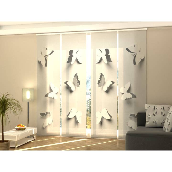 Set of 4 Paper Butterfly Panel Curtains for wholesale by IlyDecor