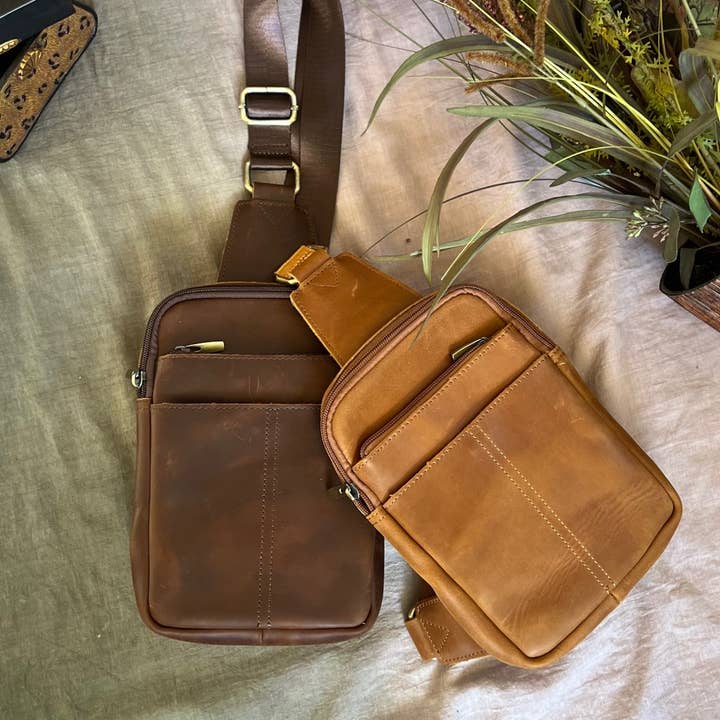 Roma Leathers, Inc. - Vente Sac à bandoulière – unisexe - Sac à bandoulière unisexe en cuir Crazy Horse W015 Sac de voyage7