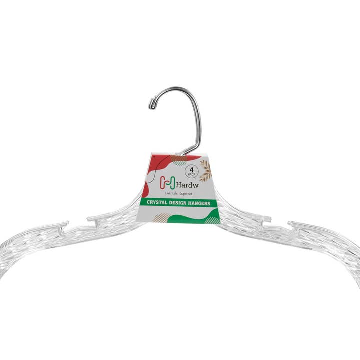 DEILSY - Wholesale Clothes Hangers - Crystal Clear Plastic Hangers (4 Pcs Per Paper Sleeve)1