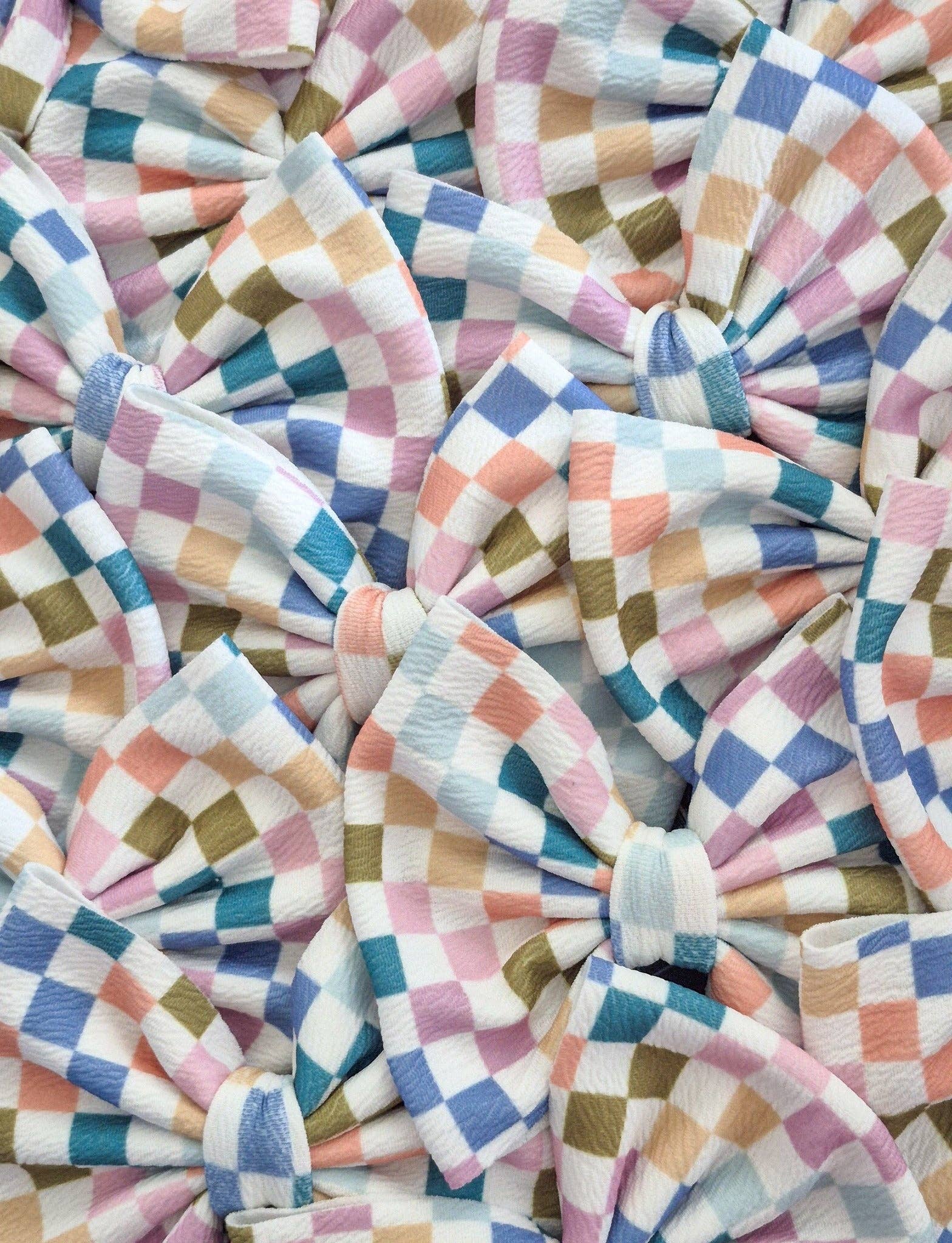 Dainty Delights Creations – wholesale Hårrosett - Barn – Savannah Bow-Fall Dämpad Rutig Grossist1